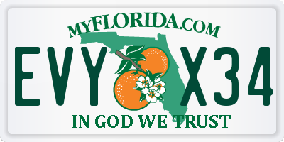 FL license plate EVYX34