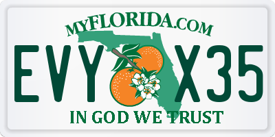 FL license plate EVYX35