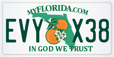 FL license plate EVYX38