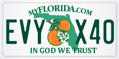 FL license plate EVYX40