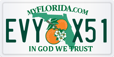 FL license plate EVYX51