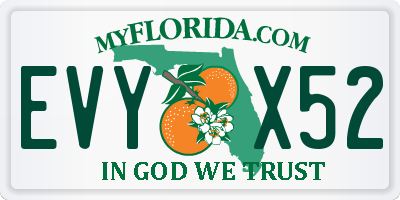 FL license plate EVYX52