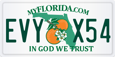 FL license plate EVYX54