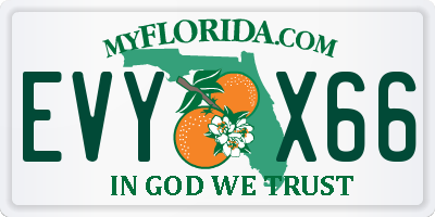 FL license plate EVYX66