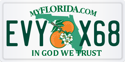 FL license plate EVYX68