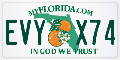 FL license plate EVYX74
