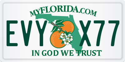 FL license plate EVYX77