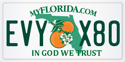 FL license plate EVYX80