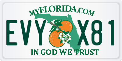 FL license plate EVYX81