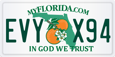 FL license plate EVYX94
