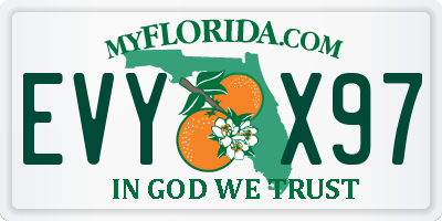 FL license plate EVYX97