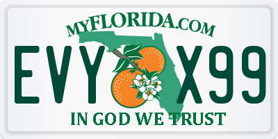 FL license plate EVYX99