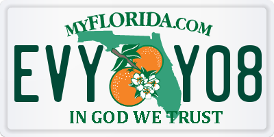 FL license plate EVYY08