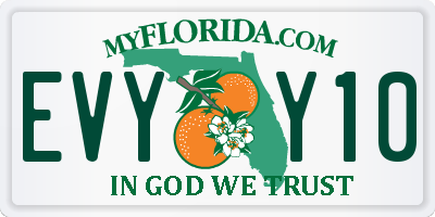 FL license plate EVYY10