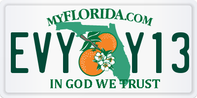 FL license plate EVYY13