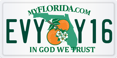 FL license plate EVYY16