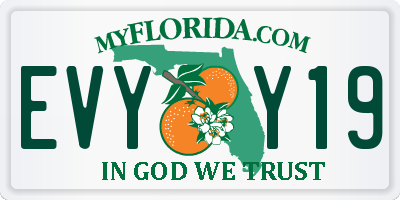 FL license plate EVYY19