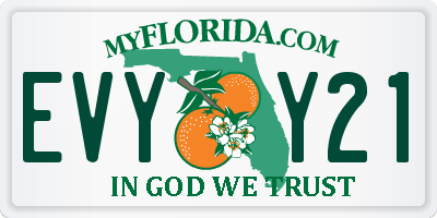 FL license plate EVYY21