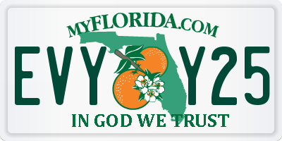 FL license plate EVYY25