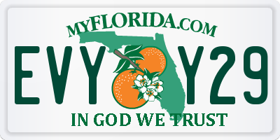 FL license plate EVYY29