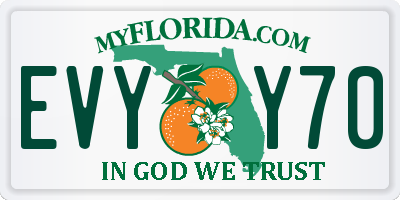 FL license plate EVYY70
