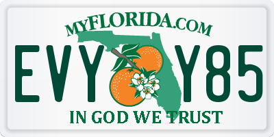 FL license plate EVYY85