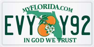 FL license plate EVYY92
