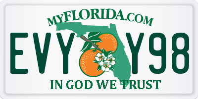 FL license plate EVYY98