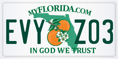 FL license plate EVYZ03