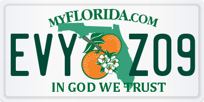 FL license plate EVYZ09