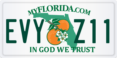 FL license plate EVYZ11