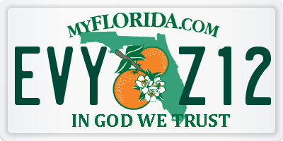 FL license plate EVYZ12