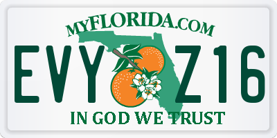 FL license plate EVYZ16