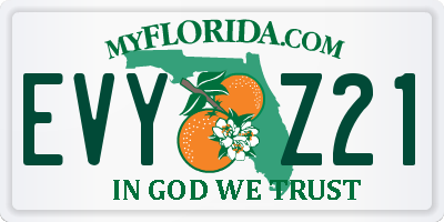FL license plate EVYZ21