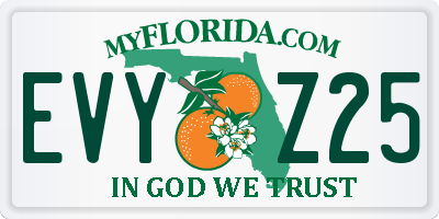 FL license plate EVYZ25