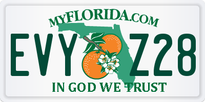 FL license plate EVYZ28