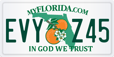 FL license plate EVYZ45