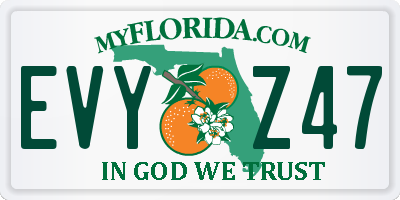 FL license plate EVYZ47