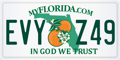 FL license plate EVYZ49