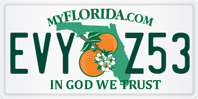 FL license plate EVYZ53