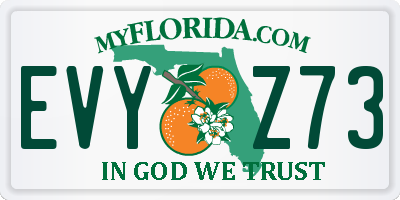 FL license plate EVYZ73