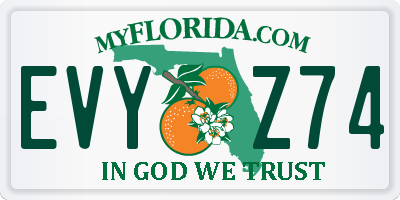 FL license plate EVYZ74