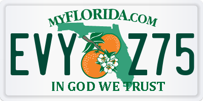 FL license plate EVYZ75