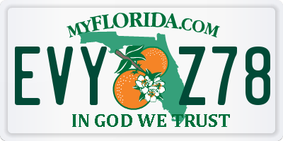 FL license plate EVYZ78