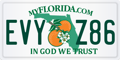 FL license plate EVYZ86