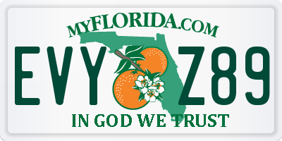 FL license plate EVYZ89