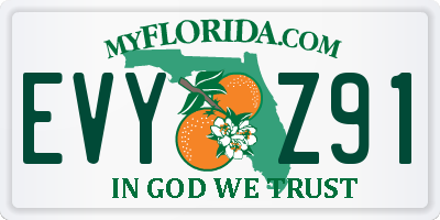 FL license plate EVYZ91