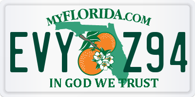 FL license plate EVYZ94