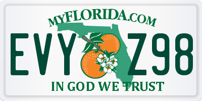 FL license plate EVYZ98
