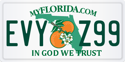 FL license plate EVYZ99